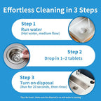 Garbage Disposal Cleaner and Deodorizer Tablets 24 Pack, 1 Year Supply, Lemon Scent Foaming Disposal Cleaner, Sink Cleaner