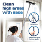 DSV Standard Grout Scrub Brush with Long Handle, 50'' Tile Grout Scrubber, V-Shape Crevice Cleaning Brush for Hard to Reach Areas, 180° Rotation Grout Cleaner for Tile Floors, Baseboards and Corners