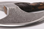 VikingsBrand Handmade Viking Axe Real, Battle Axe, Norse Axe Head Made of 1095 Carbon Steel, Viking Bearded Camping Axe (Odin's Double Head)