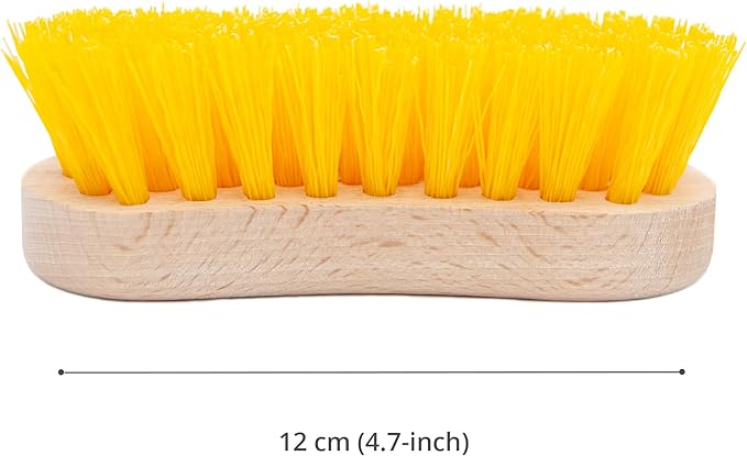 Stiff Bristle Brush - Scrub Brush for Deep Cleaning, Hand Brush with Hard Bristles, Utility Nylon Brush for Indoor and Outdoor, Wooden Boot Hand Scrubber, Scrubbing Brush Heavy Duty
