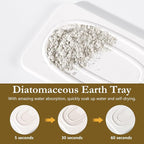 Shinowa Soap Dish (Dual Layer), 4.72 * 2.95'' Ceramic Soap Container and 5.12 * 3.27'' Diatomaceous Earth Tray, Quickly Drain Water and Dry, Dish Soap Holder for Kitchen, Bathroom, Shower