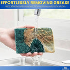 Green Scouring Pads, Non-Scratch Dish Scrub Pads, Heavy Duty Cleaning Pads for Kitchen, Dishes, Pots, Pans, Grills, 3.5" x 3.5", 20 Pack