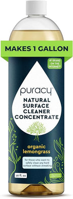 Puracy Multi-Surface Cleaner Concentrate - Plant-Powered All Purpose Cleaner - Surface Cleaner Solution As Seen on TikTok (Organic Lemongrass, 16 fl oz, 1 Pack)