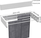 Wall Mounted Drying Rack for Laundry 23.6'', Folding Drying Rack Clothing Wall Mount with 4 Rods, Space Saving for Indoor Outdoor Bathroom Balcony (White, 23.6'')