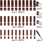 Asieg Tool Sanding Drum Kit 142Pcs 180Grit, 1/2" & 3/8" & 1/4" Diameter Drum Sanding Band with 3.17mm Shank Mandrels for Drill Dremel Rotary Tools Nails Drill