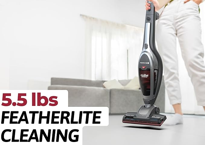 Roomie Tec SlimVac Cordless Vacuum Cleaner for Home – 2200mAh Battery, High Suction Power, Lightweight 2-in-1 Handheld with Bagless Filter, 6 LED Headlights and Auto Recharge Station - Vincent
