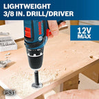 BOSCH CLPK22-120 12V Max Cordless 2-Tool Combo Kit with 3/8 in. Drill/Driver, 1/4 in. Impact Driver, (2) 2 Ah Batteries, Charger and Case