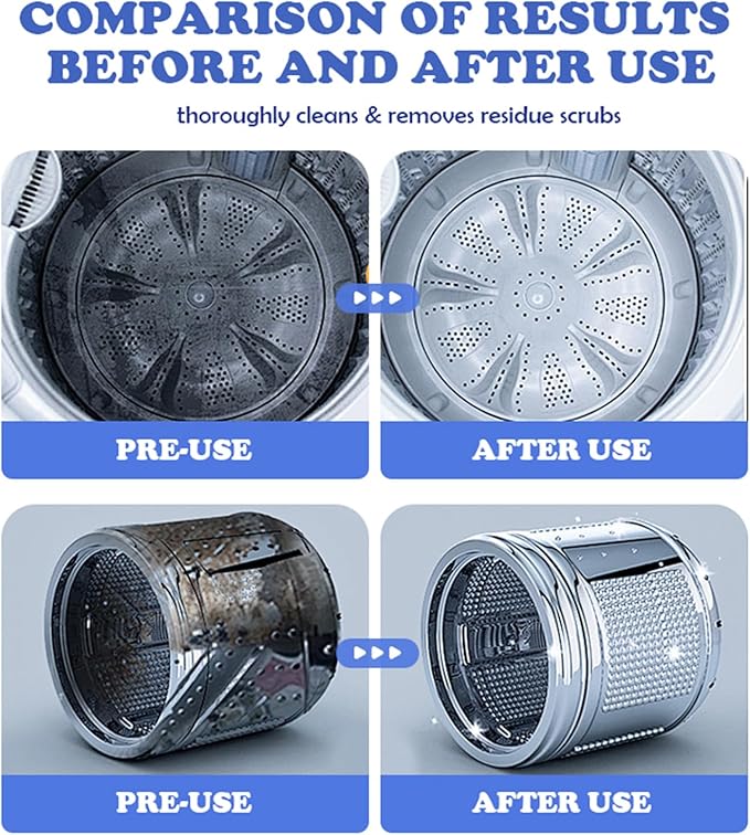Washing Machine Cleaner, Washer Cleaner With Odor Blasters, Cleans Front Load And Top Load Washers Cleaning Supplies for Home, Deep Cleaning Residue Laundry Accessories Disposal Cleaner