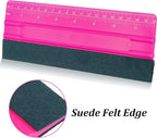Vinyl Squeegee Tool, Felt Squeegee for Vinyl Application, TPE Rubber Smoothing Tool for Decals, Stickers & Window Film (Red, 7.9 x 2.8 Inches)