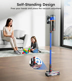 Cordless Vacuum Cleaner,Upgraded 50KPA 600W 70 Mins Stick Vacuum with Self-Standing,Touch Screen, Rechargeable, Lightweight,Anti-tangle Wireless Vacumm,Vacuum Cleaners for Home/Pet Hair/Carpets/Floors