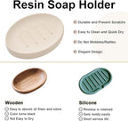 Soap Dish Bathroom Resin Bar Soap Holder for Shower Soap Tray for Kitchen Sink(Cream)