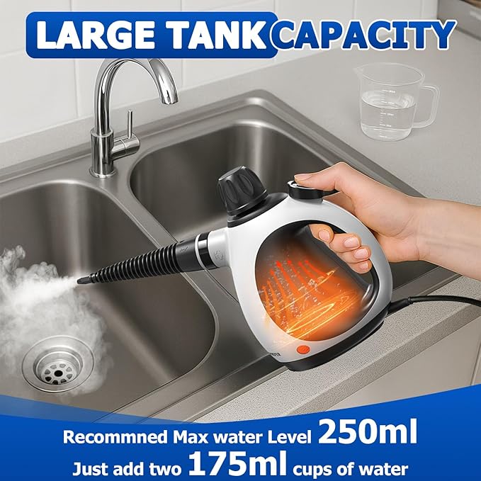 Handheld Steam Cleaner - High Pressure Steam Cleaner for Home, Multi-functional Cleaning Tools for Kitchen, Bathroom, Couch, Car. Portable Steamer Makes Housework Easier.