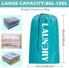 Sylfairy Laundry bags, 2 Pack Travel Laundry Bag for Dirty Clothes with Drawstring, Heavy Duty Laundry Bag for Traveling Camping, Easy Fit a Laundry Hamper or Basket Travel Essentials