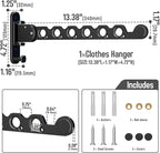 Danpoo Clothes Drying Rack Foldable Wall Mounted Laundry Drying Rack Clothing Coat Hanger Clothes Dryer Black