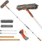 Eazer 89'' Squeegee Window Cleaner 2 in 1 Rotatable Window Cleaning Tool Kit with Extension Pole, Window Washing Equipment with Bendable Head for Indoor/Outdoor Window and Car Glass