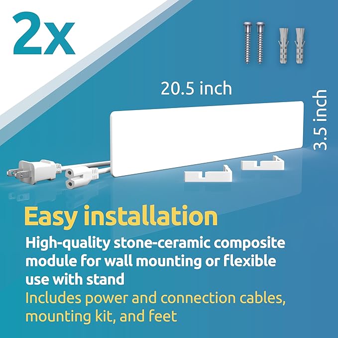 ELIAS Mold killer - Black mold remover for walls without chemicals - Wall heating for every room - Powerful anti-mold heating as an alternative to moldspray - Permanently mold-free (1, Set of 2)