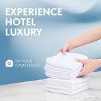 White Classic Luxury Cotton Washcloths 13x13 Inch - 650 GSM Turkish Cotton | Hotel, Spa, Bathroom Face Towel | 12 Pack