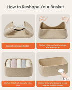 Small Woven Basket, 13.5 x 9.5 x 5 Inches, Storage Basket for Organizing, Cute Small Rope Shelf Closet Cube Storage Bins Baskets for Shelves, Dog Toy Gift Baskets Empty, 3 Pack Brown