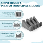Self Draining Soap Dish Holder,Silicone Soap Dish,for Bathroom,Kitchen, Sponges，Can Extend Soap Life，Keep Soap Bars Dry and Easy Cleaning (Grey,1-Pack)