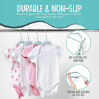 TechZoo 50 Pack Premium Baby Velvet Hangers (Blue) - 11.8" Inches Non-Slip, Ultra-Slim & Space-Saving Toddler Hangers - 360° Rotating Hook, Strong & Durable Hanger for Children, Infant & Toddler