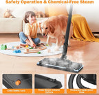 Powerful Steam Cleaner for Home, Chemical-Free Multipurpose Steam Cleaner, 3-Steam Volumes Comfy Handle, Portable Deep Cleaning Lightweight Steamer for Car Detailing Carpet Upholstery Tile Grout