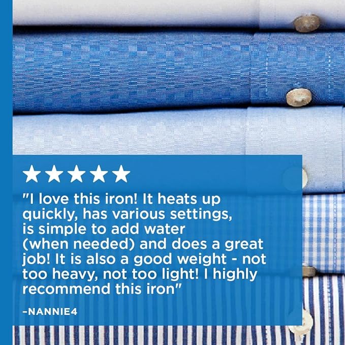 Rowenta Pro Master Stainless Steel Soleplate Steam Iron for Clothes, 210 g/min, 400 Microsteam Holes, Cotton, Wool, Poly, Silk, Linen, Nylon 1775 Watts Ironing, Garment Steamer, Powerful Steam DW8360