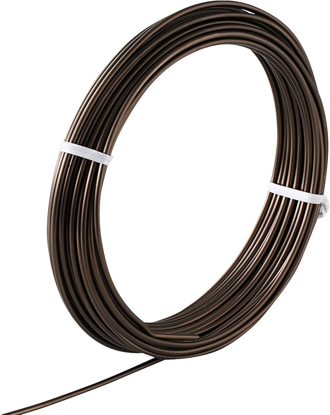 Hanafubuki Wazakura Japanese Bonsai Training Wire 2.0mm, Brown Anodized Coating Aluminum Made in Japan 150g - 55.7Ft(17m) 2.0mm