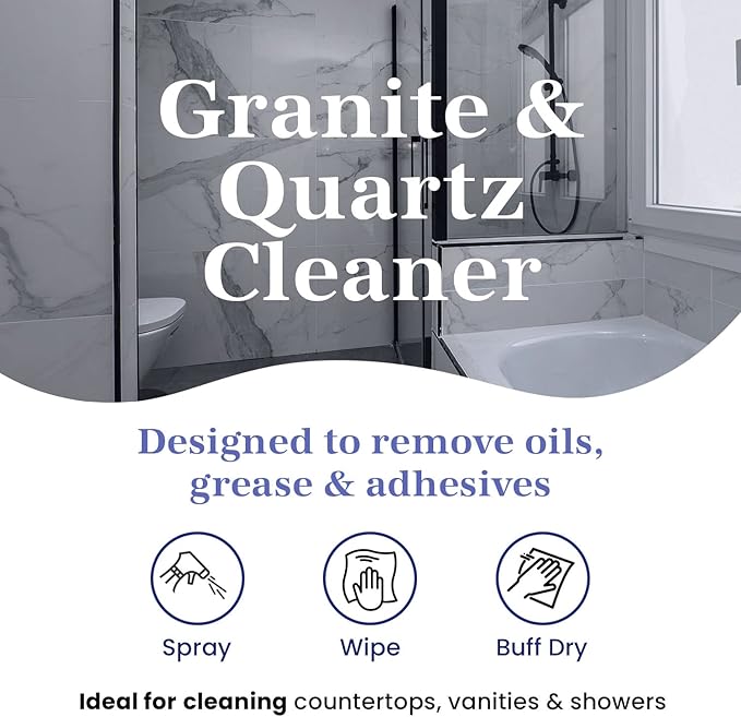 Granite & Quartz Cleaner, Safe & Powerful Granite Countertop Cleaner, Oil & Wax Free Quartz Countertop, Effective Stone Care & Cleaning, Ready-To-Use Refill Gallon