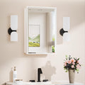 TokeShimi 16 x 24 Recessed Medicine Cabinet with Mirror Surface Mounted, Aluminum White Medicine Cabinet with Mirror, Metal Beveled Bathroom Mirror with Storage