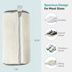 Shoe Washing Machine Bag for Washer & Dryer, Large Shoe Bag for Washing Machine Plush Fibers laundry Bag for Sneakers, Tennis Shoes and Gym shoes, White (2PCS)