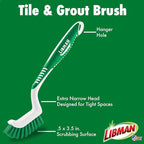 Libman Scrub Brush Kit – Three Different Durable Brushes for Grout, Tile, Bathroom, Kitchen. Easy to Handle, Strong Fibers for Tough Messes – Family Made in the USA, Unisex Lot 2406