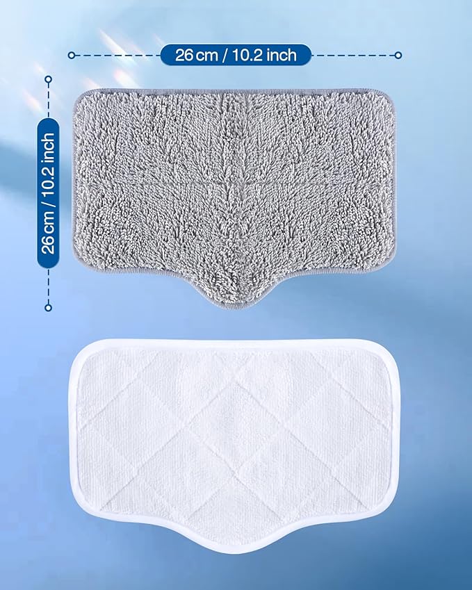 LABIGO Steam Mop Replacement Pads - 6 Pack Machine Washable Microfiber Cloths, Reusable Cleaning Pads