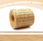 Anvin 1 Roll Natural Raffia Paper Ribbon Matte Twine Raffia Ribbon Paper Decorative String for Festival Gift Wrapping, Crafts and DIY 1/4" Wide by 660 Feet Each Roll (Natural Color)