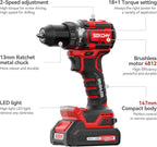 20V Power Drill Drivers, 70N.m,cordless drill with battery and charger, Masonry & Tile Drill Bits, for Home DIY, Construction, Repair power tools