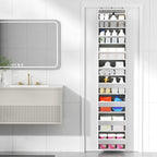 Over The Door Organizer, 8 Shelf Door Hanging Organizers with 8 Large Capacity Pockets, Back of Door Organizer Storage Hanging Shelves for Closet Bathroom Bedroom Nursery