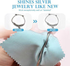 SEVENWELL 50pcs Jewelry Cleaning Cloth Mediumturquoise Polishing Cloth for Sterling Silver Gold Platinum Small Silver Polish 8x8cm