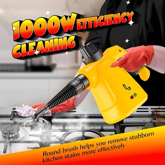 Handheld Steam Cleaner for Home,Couch,Floors,Upholstery and Grout, Pressurized Steamer Cleaning with 10pcs Accessories for Home Use, Multi-Purpose Deep Cleaning Steamer for Car/Toy/Tile/Grout/Window