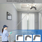 Microfiber Duster Kit High Reach Ceiling Fan Duster with Extendable Pole 100" Telescoping Cobweb Duster for Cleaning, Bendable Head Washable Duster for Ceiling, Fan, Furniture