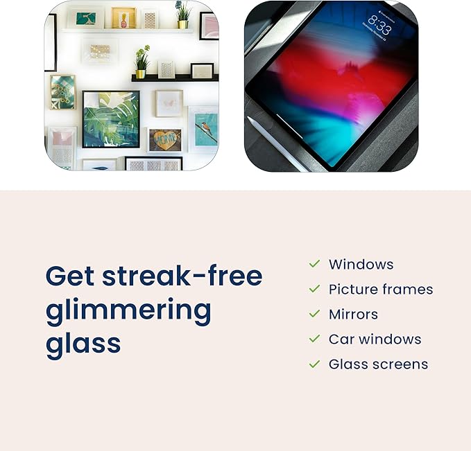 Natural Glass Cleaner - Removes Dirt & Debris for Sparkling Clean Windows & Glass Surfaces at Home, Office & Garage, Includes: 1 Refillable Empty Bottle (16oz) & 2 Refills (3oz ea)