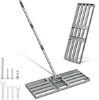 Lawn Leveling Rake Heavy Duty with 30"x10" Ground Plate, Steel Yard Lawn Rake Tool for Soil - Adjustable Effort Saving Handle, Metal Landscape Lawn Leveler for Garden, Topdressing & Seeding