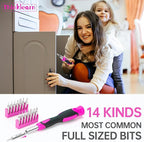 8V Pink Cordless Drill Set, 64 Pcs Pink Power Drill Tool Kit for Women, 3/8"Keyless Chuck Electric Screwdriver Driver Kit for Home DIY and Repair, USB Charger and Storage Box Included