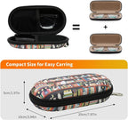 Double Eyeglasses Case, Hard Shell Dual Sunglasses Organizer with Zipper Clip Travel Glasses Storage for Women Men