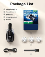 IPX6 Waterproof Washable Electric Fabric Shaver and Lint Remover, Rechargeable Sweater Defuzzer with 3 Free Extra Blades, Quickly and Effectively Remove Fluff,Fuzz,Bobbles for Clothes, Dark Black