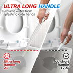 2 in 1 Toilet Plunger and Brush Set,Extended Handle Plunger,Toilet Bowl Brush Plunger Set,Bathroom Cleaning Tools,Cleaning Brush,Toilet Brush Plunger Combo,Cream Grey（21inch）