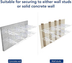FLEXIMOUNTS 4-Pack 24-inch-by-72-inch Wall Shelf Garage Storage Rack Wall Mounted Floating Shelves 2x6 ft,White