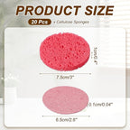 uxcell 20Pcs Cellulose Sponges, Round Kitchen Clean Sponges Non-Scratch Compressed Dish Scrubber for Kitchen Household Cookware Bathroom Cleaning & DIY, Pink