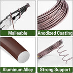 Bonsai Wire Kit, 4 Rolls Total 64Ft Aluminum Bonsai Training Wire Set for Indoor 1.0MM, 1.5MM, 2.0MM