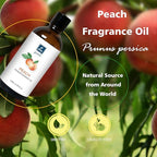 Premium Peach Fragrance Oil 100ml - Exquisite Aroma Blend for Aromatherapy, Diffusers, Home Fragrance