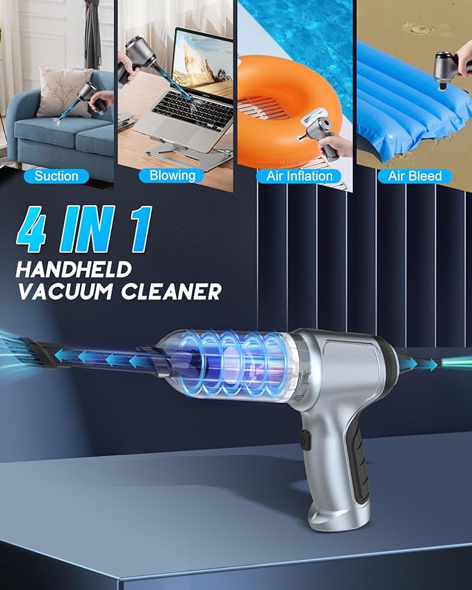 18000Pa Car Vacuum Portable Cordless, 5000mAh High Power Cordless Vacuum Cleaner, 120W Portable Vacuum for Car, Office, Pet and Home Cleaning