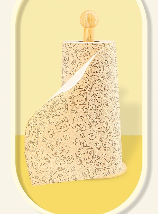 Durable Bamboo Kitchen Paper Towels,Unbleached Bamboo Fiber with Rayon,Dry and wet use, Thickened 4 paper Towel Rolls each carton,Hand washable only,Not machine washable